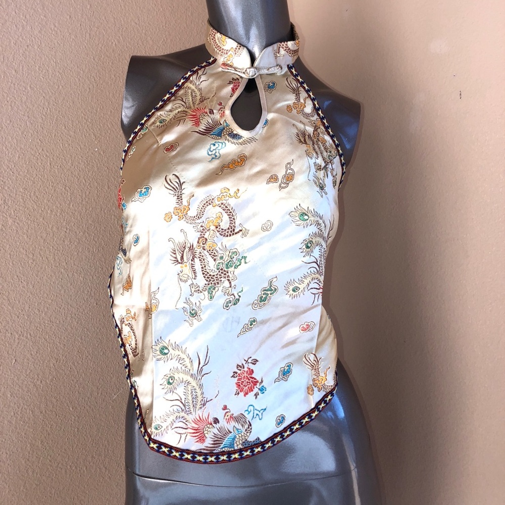 Made in Tibet backless, sleeveless tank top.